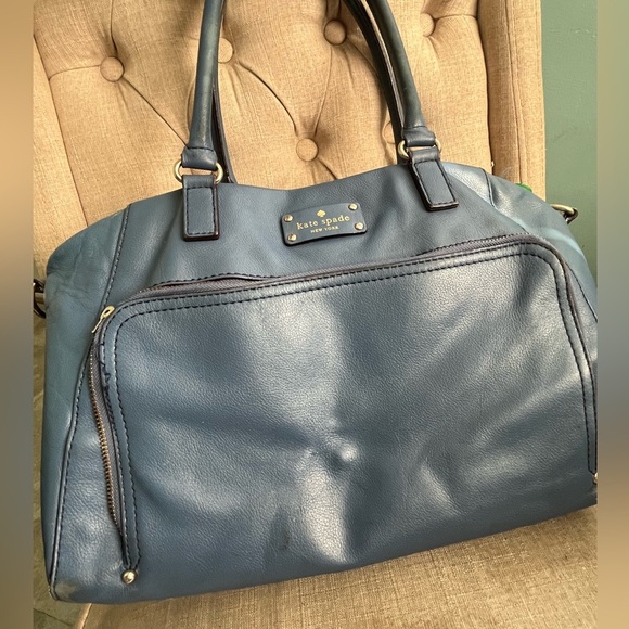Kate Spade Blue Satchel with Silver Accents - Picture 3 of 13